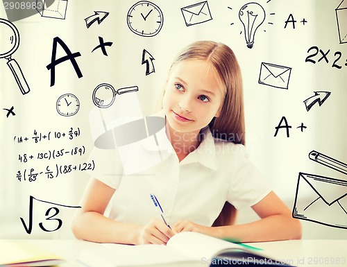 Image of student girl studying at school