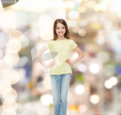 Image of smiling little girl in casual clothes