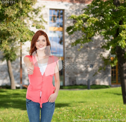 Image of smiling teenage girl in casual clothes