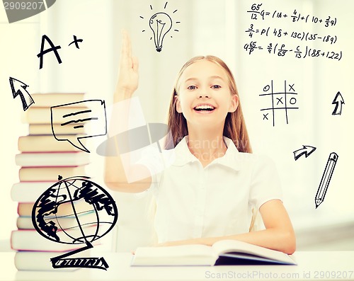 Image of student girl studying at school