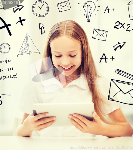 Image of girl with tablet pc at school
