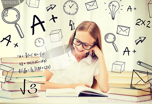 Image of student girl studying at school