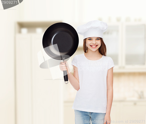 Image of smiling little girl in white blank t-shirt