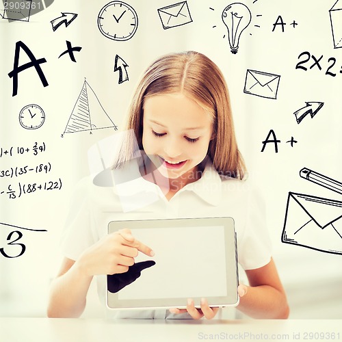 Image of girl with tablet pc at school