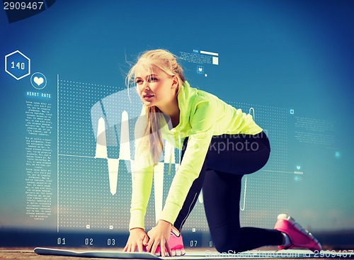 Image of woman doing sports outdoors