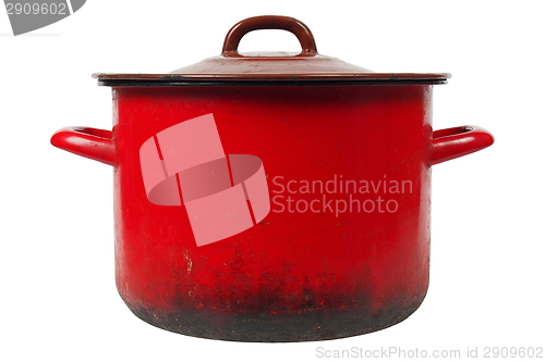 Image of Red kitchen pot