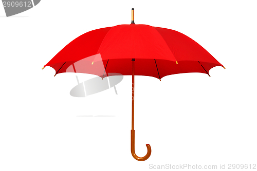 Image of Open red umbrella