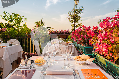 Image of Dinner table in Italian restaurant