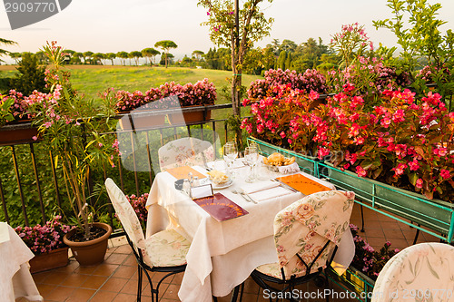 Image of Dinner table in Italian restaurant