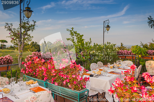 Image of Dinner table in Italian restaurant
