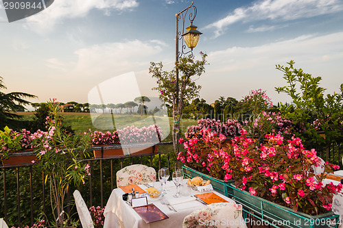 Image of Dinner table in Italian restaurant