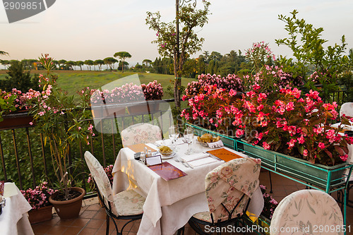 Image of Dinner table in Italian restaurant
