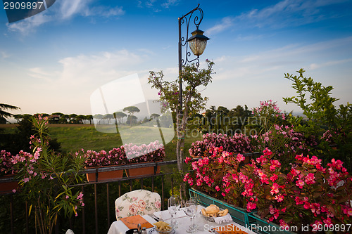 Image of Dinner table in Italian restaurant