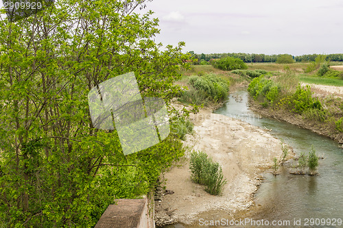 Image of Senio river near Cotignola in Italian countryside