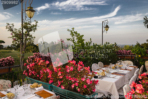 Image of Dinner table in Italian restaurant