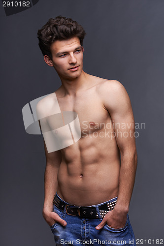 Image of Male fashion model with modern haircut