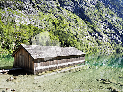 Image of Boathouse at lake Obersee