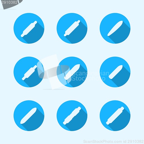Image of Flat vector icons for longboard
