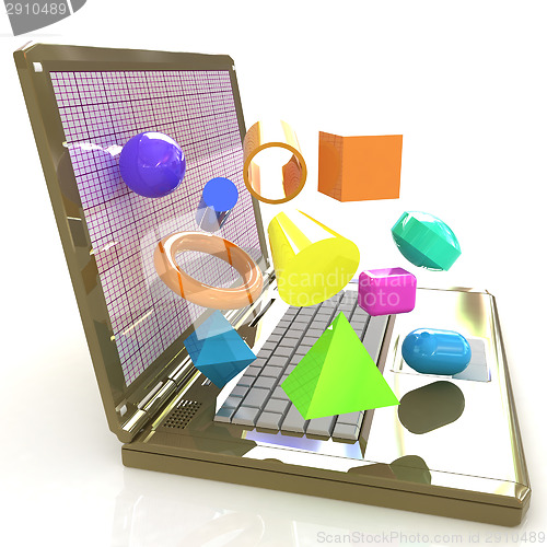 Image of Powerful laptop specially for 3d graphics and software 