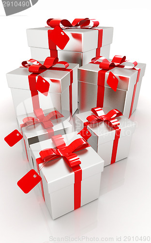 Image of Gifts with red ribbon