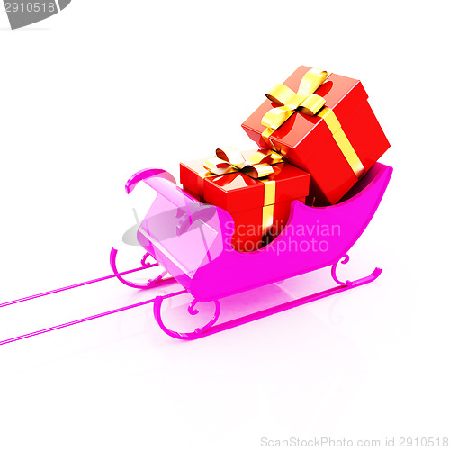 Image of Christmas Santa sledge with gifts