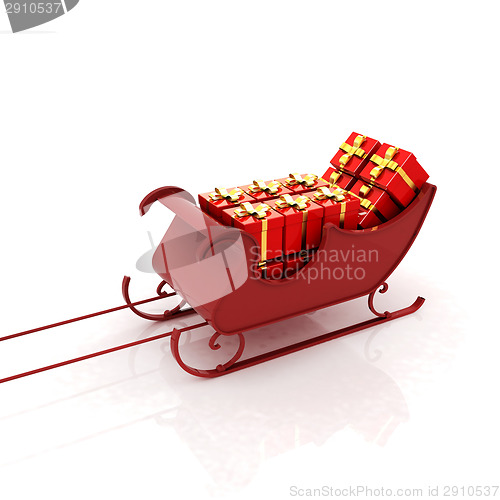 Image of Christmas Santa sledge with gifts