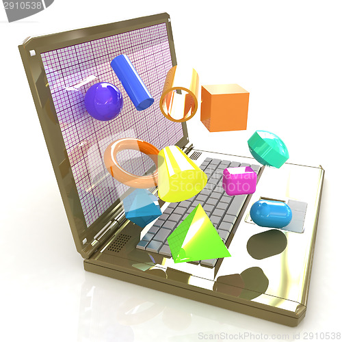 Image of Powerful laptop specially for 3d graphics and software 