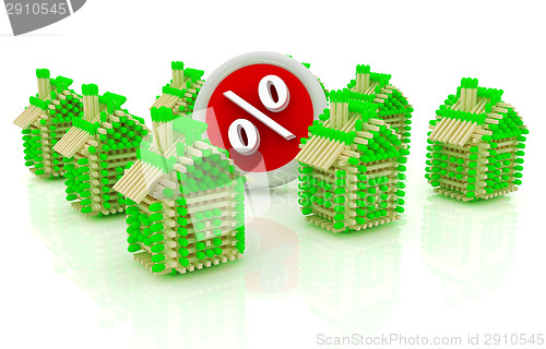 Image of Log houses from matches pattern with the best percent