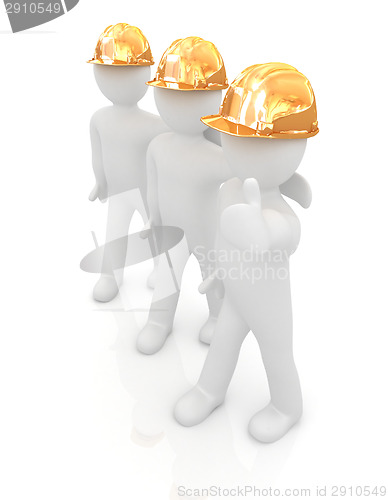 Image of 3d mans in a hard hat with thumb up 