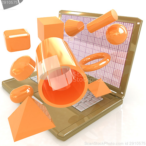 Image of Powerful laptop specially for 3d graphics and software 