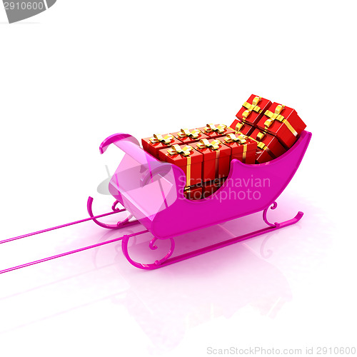 Image of Christmas Santa sledge with gifts