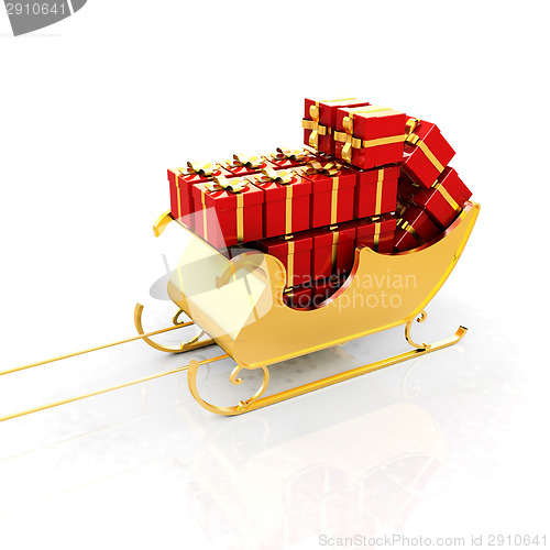 Image of Christmas Santa sledge with gifts