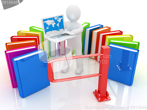 Image of Control concept with 3d man 
