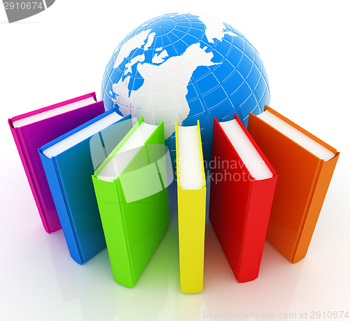 Image of Colorful books and earth