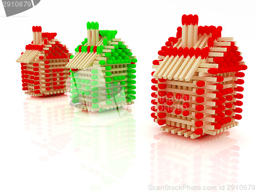 Image of Log houses from matches pattern with the best percent