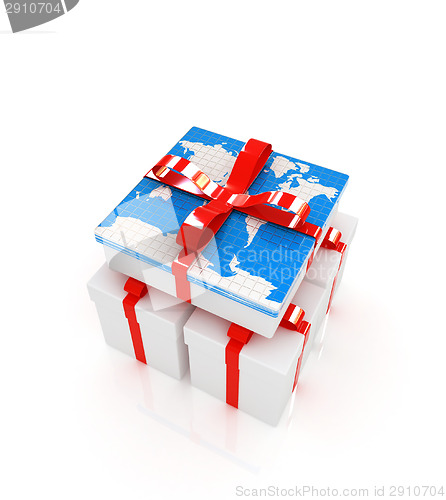 Image of earth for gift on a white background 