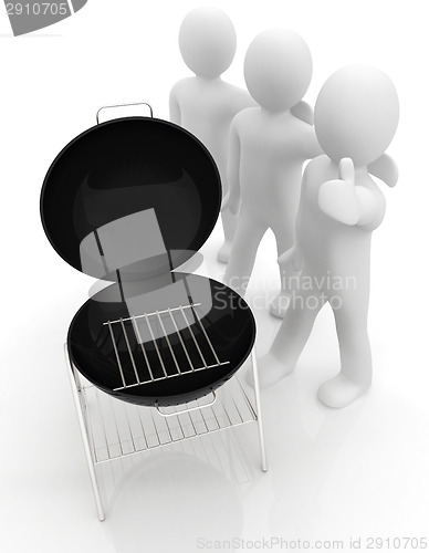 Image of 3d man with barbeque