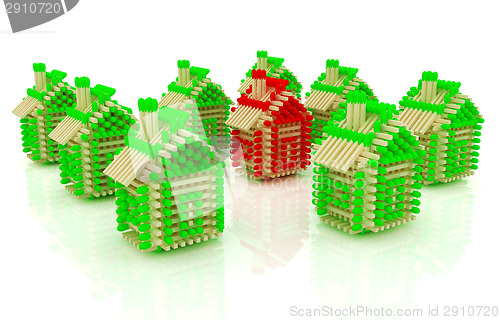 Image of Log houses from matches pattern with the best percent