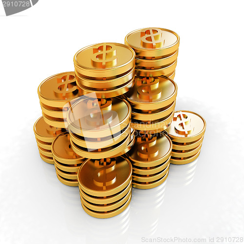 Image of Gold dollar coin stack