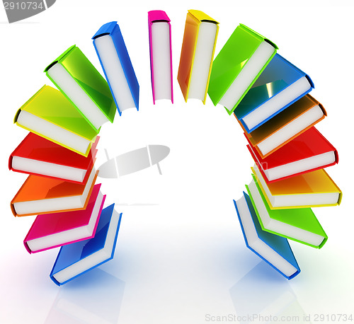Image of Colorful books like the rainbow 