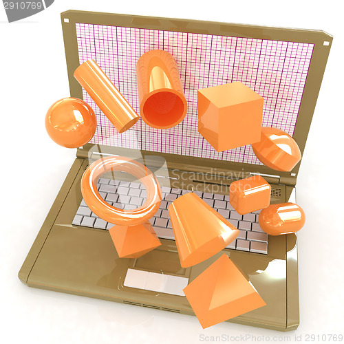 Image of Powerful laptop specially for 3d graphics and software 
