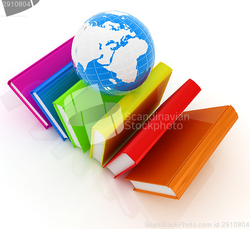 Image of Colorful books and earth