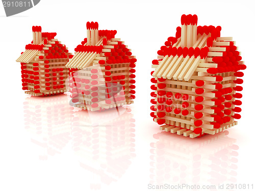 Image of Log houses from matches pattern with the best percent