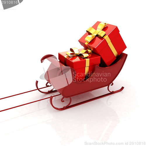 Image of Christmas Santa sledge with gifts