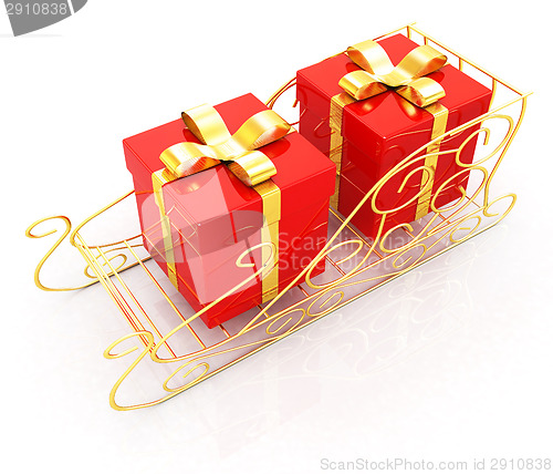 Image of Christmas Santa sledge with gifts