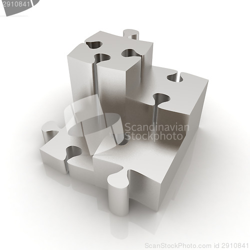 Image of Concept of growth of metall puzzles 