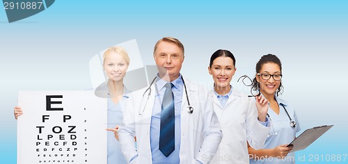 Image of smiling eye doctors and nurses