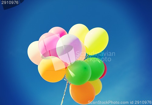 Image of lots of colorful balloons in the sky