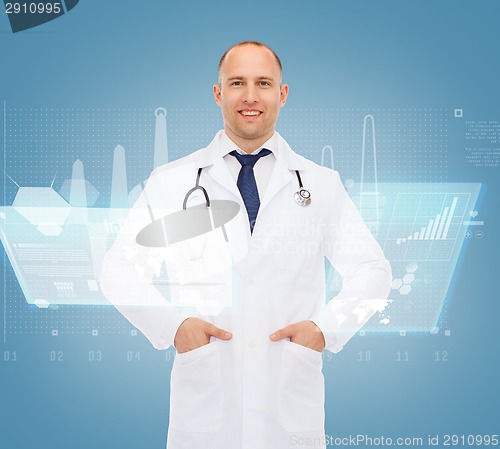 Image of smiling male doctor with stethoscope