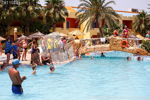 Image of Tourists in animation competition program on holiday